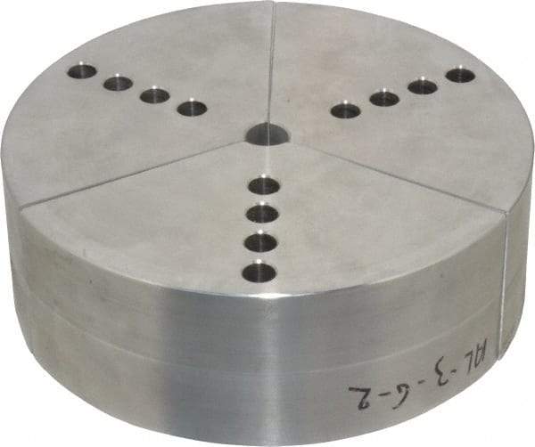 Northfield - 6" & Up Chuck Capacity, Northfield Air Style Attachment, Round Soft Lathe Chuck Jaw - 3 Jaws, Aluminum, 5.92" Wide x 2" High - Eagle Tool & Supply