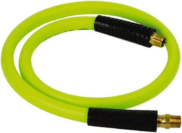 Legacy - 1/2" ID x 0.74" OD 4' Long Lead-In Whip Hose - FNPT x MNPT Swivel Ends, 300 Working psi, 140°, 3/8" Fitting, Green - Eagle Tool & Supply