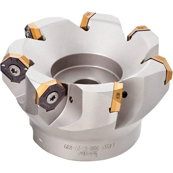 Iscar - 6.37" Cut Diam, 2" Arbor Hole, 0.18" Max Depth of Cut, 50° Indexable Chamfer & Angle Face Mill - 11 Inserts, IQ845 SYHU 07.. Insert, Right Hand Cut, Series DoveIQMill - Eagle Tool & Supply