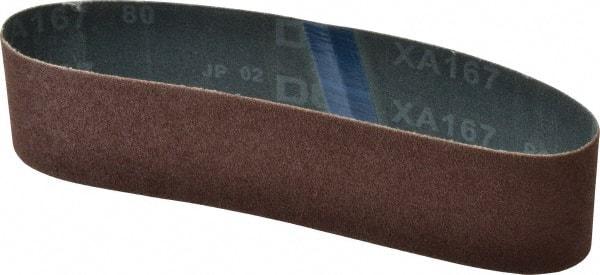 Made in USA - 2" Wide x 18-15/16" OAL, 80 Grit, Aluminum Oxide Abrasive Belt - Aluminum Oxide, Medium, Coated - Eagle Tool & Supply