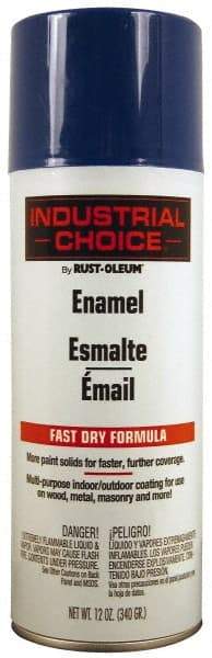 Rust-Oleum - Safety Blue, Enamel Spray Paint - 8 to 12 Sq Ft per Can, 12 oz Container - Eagle Tool & Supply