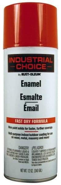 Rust-Oleum - Safety Red, Gloss, Enamel Spray Paint - 8 to 12 Sq Ft per Can, 12 oz Container, Use on Drums, Equipment & Color Coding, Furniture, Ladders, Lockers, Motors, Stenciling, Tools - Eagle Tool & Supply