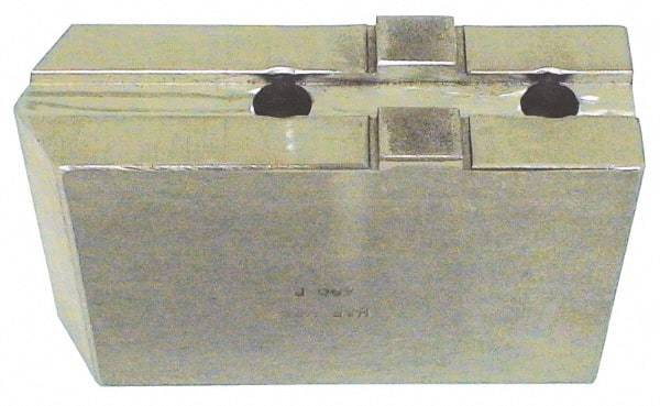 H & R Manufacturing - 6" Chuck Capacity, Tongue & Groove Attachment, Square Soft Lathe Chuck Jaw - Steel, 1-1/2" Btw Mount Hole Ctrs, 3-3/16" Long x 1-1/4" Wide x 1-5/8" High, 5/16" Groove - Eagle Tool & Supply