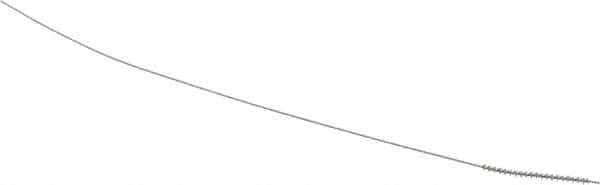 Made in USA - 1mm Diam Helical Stainless Steel Tube Brush - Single Spiral, 0.003" Filament Diam, 5/8" Brush Length, 4" OAL, 0.016" Diam Stainless Steel Shank - Eagle Tool & Supply