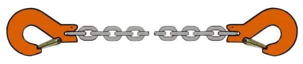 Pewag - 10' Long x 10" Wide, 2,700 Lb Basket Capacity, 2,700 Lb Vertical Capacity, Alloy Steel Web Sling - SSS Chain Sling, 7/32" Diam Chain, Self-Colored, with 2 Sling Hooks - Eagle Tool & Supply