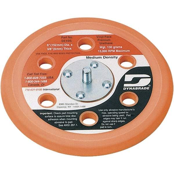 Dynabrade - 6" Diam Adhesive/PSA Disc Backing Pad - Medium Density, 13,000 RPM - Eagle Tool & Supply