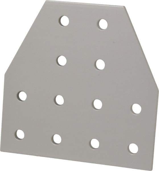 80/20 Inc. - 4" Wide, 4" High, Open Shelving 12 Hole Tee Plate - Aluminum, Use with Series 10 & Bolt Kit 3393 - Eagle Tool & Supply