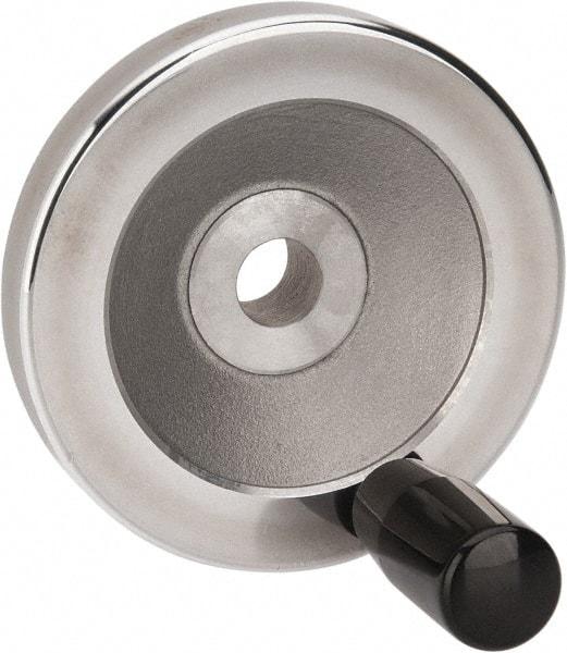 Value Collection - 3.15" Diam, Aluminum Handwheel with Handle - 1.02" Hub Diam - Eagle Tool & Supply