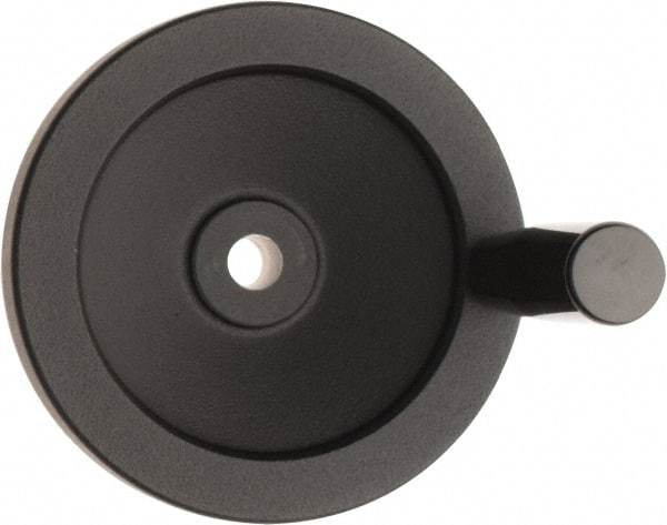 Value Collection - 4.92" Diam, Aluminum Handwheel with Handle - 1.22" Hub Diam - Eagle Tool & Supply
