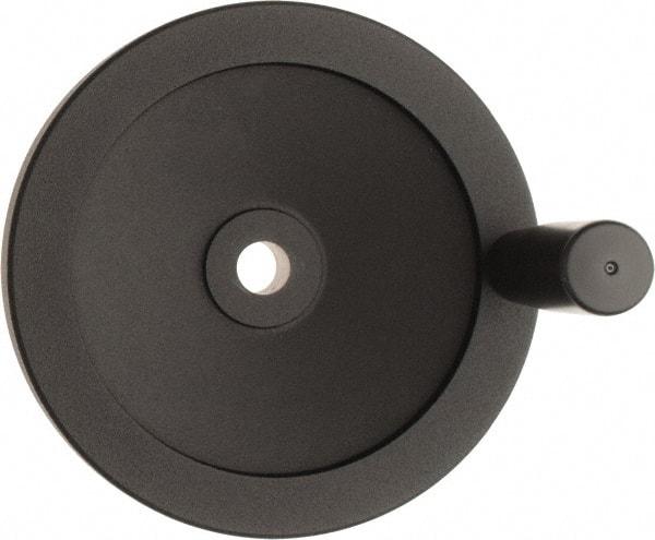 Value Collection - 6.3" Diam, Aluminum Handwheel with Handle - 1.42" Hub Diam - Eagle Tool & Supply