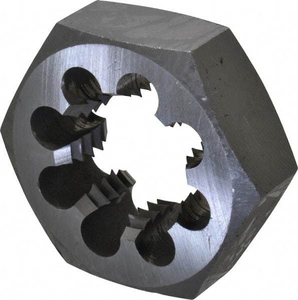 Interstate - 2 - 4-1/2 UNC Thread, 3-1/2" Hex, Right Hand Thread, Hex Rethreading Die - Carbon Steel, 1-1/4" Thick - Exact Industrial Supply