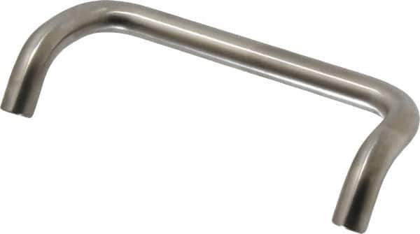 Sugatsune - 15/32" Handle Diam, Satin Finish Stainless Steel Drawer Pull - 1-31/32" Projection, 5-3/64" Center to Center, 5-1/2" Wide - Eagle Tool & Supply