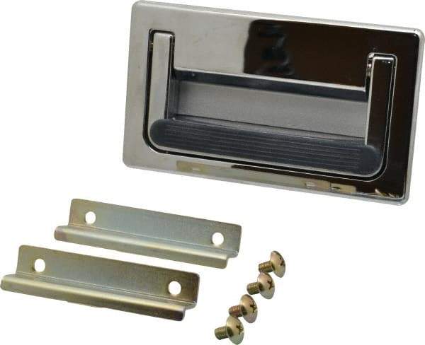 Sugatsune - 5.5" Overall Width x 3.1563" Overall Height, 0.6875" Recess Depth, Recessed Pull - 2.9531" Recess Height, 5.3281" Recess Width, 4.9219" Center to Center, M5 Thread - Eagle Tool & Supply