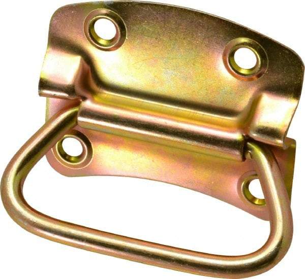 Value Collection - 3.62" Wide Plate x 2-47/50" High Plate, 3.62" Bail ID, Military Spec Chest Handle - 4-1/4" Wide x 3-3/4" High, Zinc Finish, 4 Holes - Eagle Tool & Supply