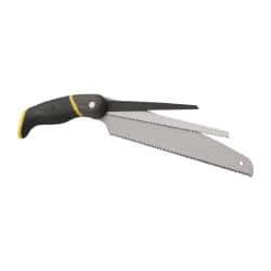 Stanley - 6, 8, 10" Carbon Steel Blade 3-in-1 Saw Set - Aluminum, ABS, TPR Handle, Black Plastic Pistol Grip, 15" OAL - Eagle Tool & Supply