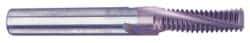 Carmex - 1 - 11-1/2 to 2 - 11-1/2 NPT, 3/4" Cutting Diam, 4 Flute, Solid Carbide Helical Flute Thread Mill - Internal/External Thread, 1.17" LOC, 4" OAL, 3/4" Shank Diam - Eagle Tool & Supply