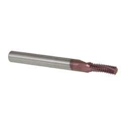 Carmex - 5/16-24 UNF, 0.197" Cutting Diam, 3 Flute, Solid Carbide Helical Flute Thread Mill - Internal Thread, 0.56" LOC, 2-1/2" OAL, 1/4" Shank Diam - Eagle Tool & Supply