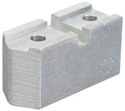Abbott Workholding Products - 10 to 12" Chuck Capacity, Serrated Attachment, Square Soft Lathe Chuck Jaw - 3 Jaws, Aluminum, 1-3/4" Btw Mount Hole Ctrs, 5-1/2" Long x 2" Wide x 3" High, 3/4" Groove, 1/2" Fastener - Eagle Tool & Supply