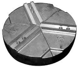 Abbott Workholding Products - 18" & Up Chuck Capacity, 3mm x 60° Serrated Attachment, Round Soft Lathe Chuck Jaw - 3 Jaws, Cast Aluminum, 2.3622" Btw Mount Hole Ctrs, 24" Wide x 4" High, 63/64" Groove, 0.7874" & 20mm Fastener - Eagle Tool & Supply