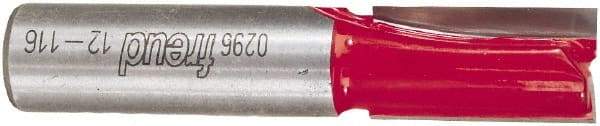 Freud - 1/2" Diam, 1/2" Shank Diam, 1" Length of Cut, 2 Flute Double Edge Straight Router Bit - 2-5/8" Overall Length, Carbide Tipped - Eagle Tool & Supply
