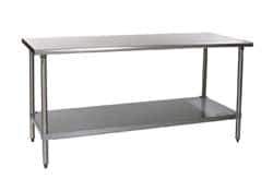 Eagle MHC - 48 Wide x 30" Deep x 34-1/2" High, Stainless Steel Work Table - Rolled Edge, Fixed Legs - Eagle Tool & Supply