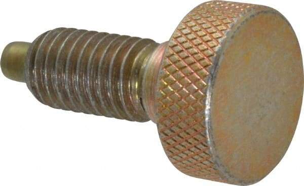 Gibraltar - 1/2-13, 7/8" Thread Length, 1/4" Max Plunger Diam, 1 Lb Init to 10 Lb Final End Force, Knob Handle Plunger - Knurled Knob, 1.13" Body Length, 7/8" Length Under Head/Shoulder, 1/4" Plunger Projection - Eagle Tool & Supply