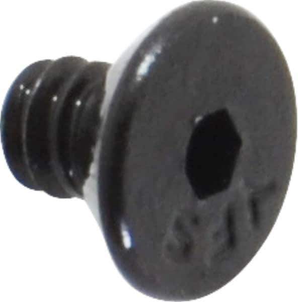 Value Collection - #4-40 UNC Hex Socket Drive, 82° Flat Screw - Alloy Steel, Black Oxide Finish, Fully Threaded, 3/16" OAL - Eagle Tool & Supply