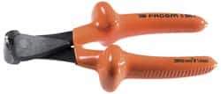 Facom - 6-11/16" OAL, 1.6mm Capacity, End Cutting Pliers - 1/4" Jaw Length x 1-3/8" Jaw Width, End Cut Head, Electro-Static Dissipative Nonslip Cushioned Grips Handle - Eagle Tool & Supply