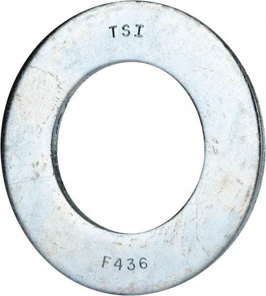 Value Collection - 2" Screw, Grade 8 Alloy Steel SAE Flat Washer - 2-1/8" ID x 3-3/4" OD, 0.196" Thick, Zinc-Plated Finish - Eagle Tool & Supply