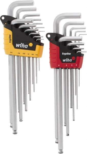 Wiha - 22 Piece L-Key Combo Hex Key Set - Hex Range 1/2 to 3/8", Chrome Vanadium Molybdenum - Eagle Tool & Supply