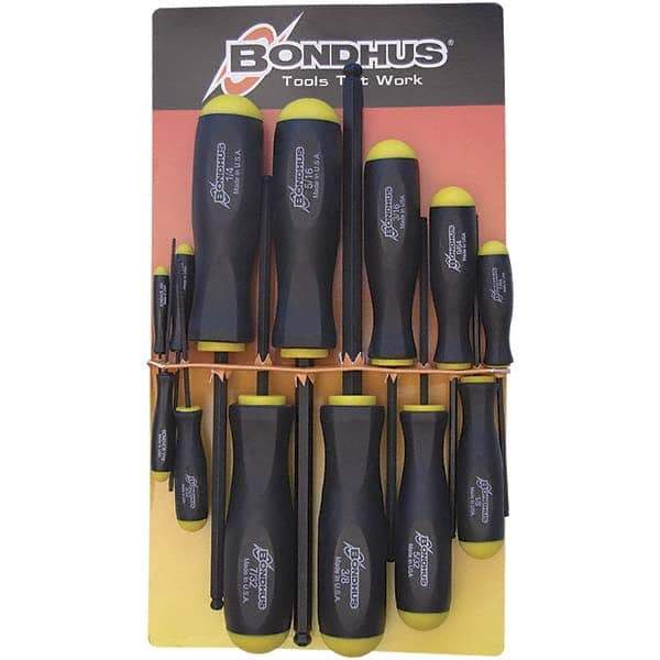 Bondhus - 13 Piece, 0.05 to 3/8" Ball End Hex Driver Set - Comes in Vinyl Pouch - Eagle Tool & Supply