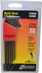 Bondhus - 6 Piece L-Key Ball End Hex Key Set - Eagle Tool & Supply