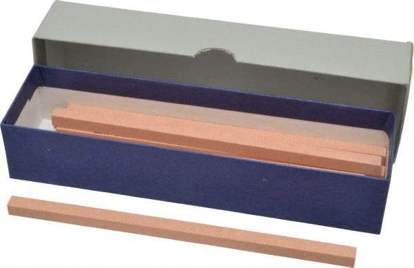 Value Collection - 180 Grit Aluminum Oxide Square Polishing Stone - Very Fine Grade, 1/4" Wide x 6" Long x 1/4" Thick - Eagle Tool & Supply