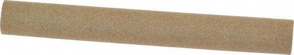 Made in USA - 4" Long x 1/2" Diam x 1/2" Thick, Aluminum Oxide Sharpening Stone - Round, Medium Grade - Eagle Tool & Supply