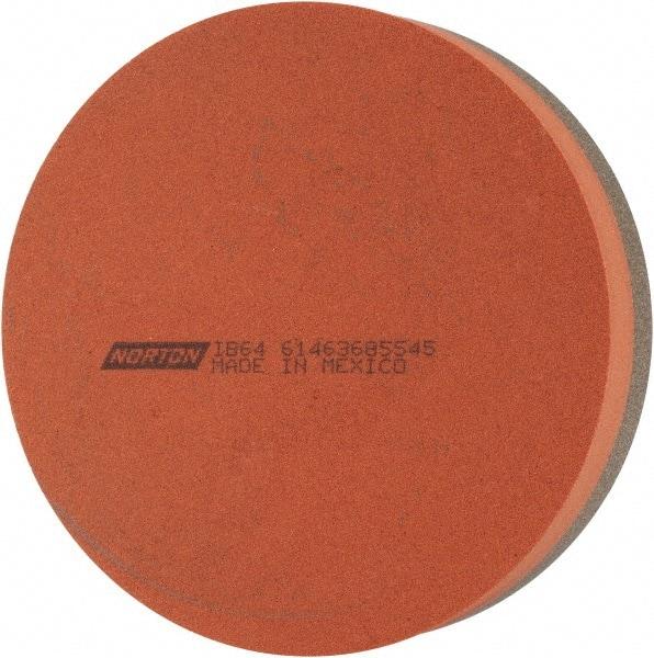Norton - 4" Diam x 1" Thick, Aluminum Oxide Sharpening Stone - Round, Coarse, Fine Grade - Eagle Tool & Supply