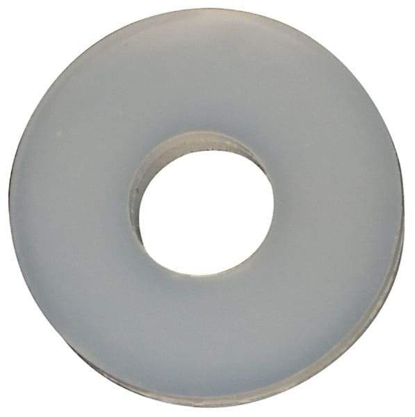 Made in USA - #2 Screw, Grade 6/6 Nylon Standard Flat Washer - 2.29mm ID x 1/4" OD, 0.81mm Thick - Eagle Tool & Supply