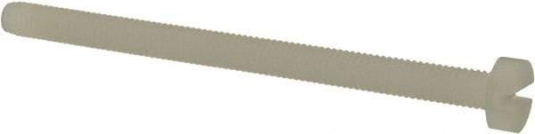 Made in USA - M3x0.50 Metric Coarse, 42mm Length Under Head Slotted Drive Machine Screw - Cheese Head, Grade 6/6 Nylon, Uncoated, Without Washer - Eagle Tool & Supply