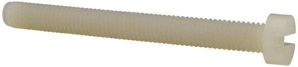 Made in USA - M6x1.00 Metric Coarse, 60mm Length Under Head Slotted Drive Machine Screw - Cheese Head, Grade 6/6 Nylon, Uncoated, Without Washer - Eagle Tool & Supply
