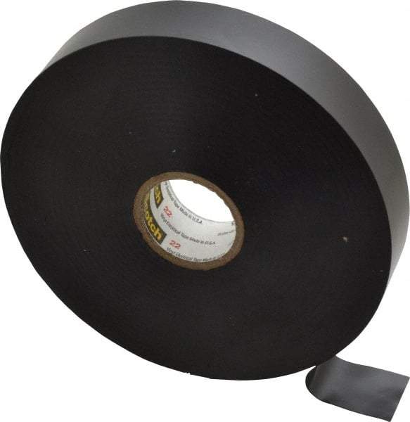 3M - 3/4" x 110', Black Vinyl Electrical Tape - Series 22, 10 mil Thick, 20 Lb./Inch Tensile Strength - Eagle Tool & Supply