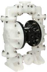 SandPIPER - 1-1/2" NPT, Nonmetallic, Air Operated Diaphragm Pump - PTFE Diaphragm, Polypropylene Housing - Eagle Tool & Supply