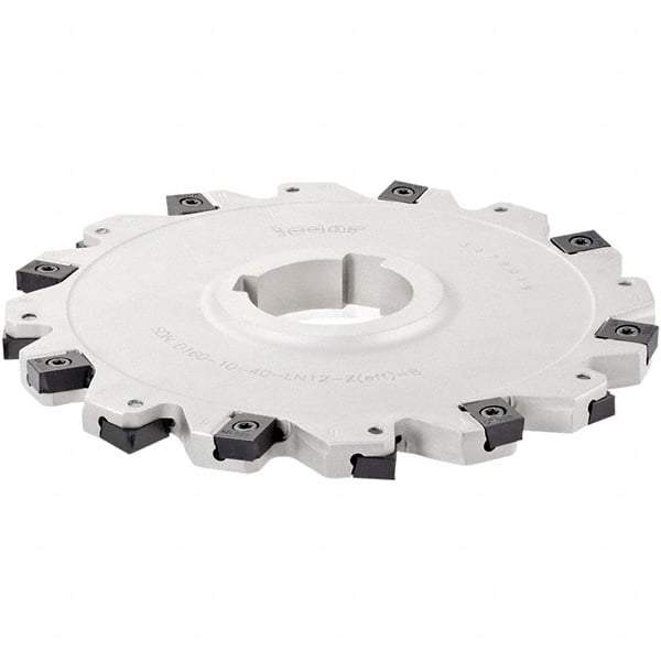 Iscar - Shell Mount B Connection, 1.63" Depth of Cut, 6" Cutter Diam, 1-1/2" Hole Diam, 8 Tooth Indexable Slotting Cutter - FDN-LN12 Toolholder, LNET Insert - Eagle Tool & Supply