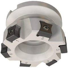 Iscar - 6 Inserts, 63mm Cut Diam, 22mm Arbor Diam, 10mm Max Depth of Cut, Indexable Square-Shoulder Face Mill - 0/90° Lead Angle, 40mm High, LN.. 1106 Insert Compatibility, Series TangMill - Eagle Tool & Supply