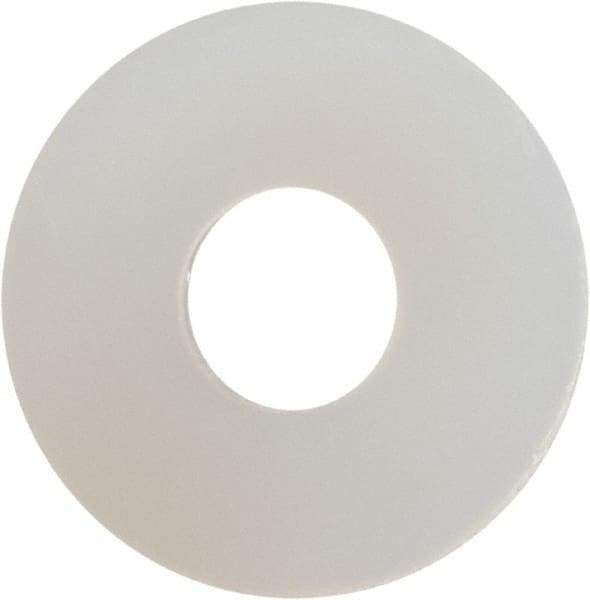 Made in USA - #6 Screw, Grade 6/6 Nylon Standard Flat Washer - 0.156" ID x 0.438" OD, 0.04" Thick, Plain Finish - Eagle Tool & Supply