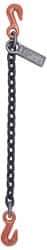 Lift-All - 5' Long x 1-29/32" Wide, 4,300 Lb Basket Capacity, Alloy Steel Web Sling - 4,300 Lb Choker Capacity, SGG Chain Sling, 9/32" Diam Chain, Natural, Single Style - Eagle Tool & Supply