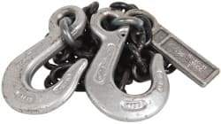 Lift-All - 5' Long x 3-1/2" Wide, 4,300 Lb Basket Capacity, Alloy Steel Web Sling - 4,300 Lb Choker Capacity, SSS Chain Sling, 9/32" Diam Chain, Natural, Single Style - Eagle Tool & Supply