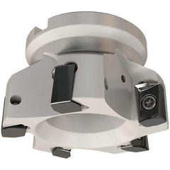 Iscar - 3 Inserts, 40mm Cut Diam, 16mm Arbor Diam, 16.3mm Max Depth of Cut, Indexable Square-Shoulder Face Mill - 0/90° Lead Angle, 40mm High, H490 AN.X 17 Insert Compatibility, Through Coolant, Series Helido - Eagle Tool & Supply