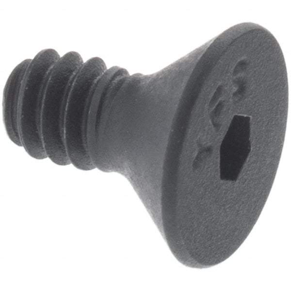 Value Collection - #5-40 UNC Hex Socket Drive, 82° Flat Screw - Alloy Steel, Black Oxide Finish, Partially Threaded, 1-1/2" OAL - Eagle Tool & Supply