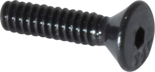 Value Collection - #4-40 UNC Hex Socket Drive, 82° Flat Screw - Alloy Steel, Black Oxide Finish, Fully Threaded, 1/2" OAL - Eagle Tool & Supply