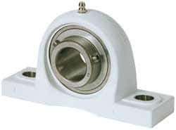 Value Collection - 1-7/16" ID, 42.9mm OAL x 3-23/32" OAH Pillow Block - 3,462 Lb Static Cap, 5,777 Lb Dyn Cap, 5" Btw Mnt Hole Ctrs, SS Thermoplastic - Eagle Tool & Supply