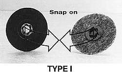 Merit Abrasives - 3" Diam Quick-Change Type R Disc Backing Pad - 1/4" Shank Diam, Hard Density, 20,000 RPM, Power-Lock Type 3 Compatible - Eagle Tool & Supply